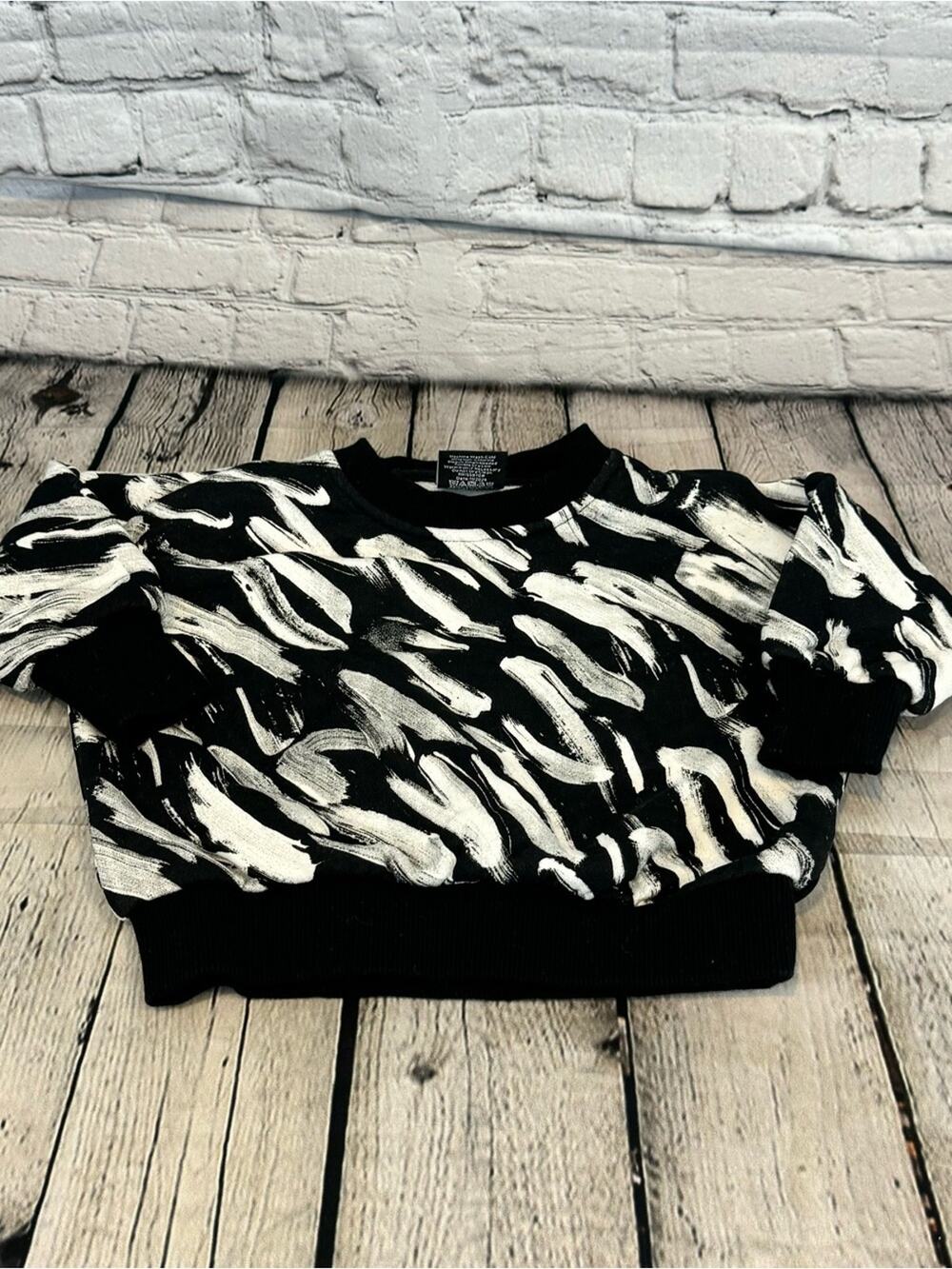 Little Bipsy Brushstroke Pattern Crewneck Sweatshirt